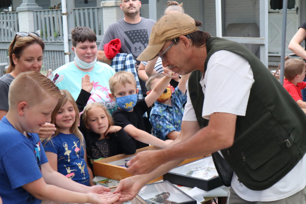 Ryan the Bug Man with 2021 VBS participants. 