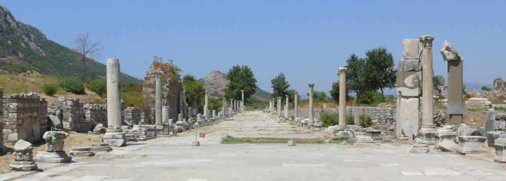 Street scene at the archeological excavations at Ephesus. Ad Meskens, CC BY-SA 3.0 <https://creativecommons.org/licenses/by-sa/3.0>, via Wikimedia Commons