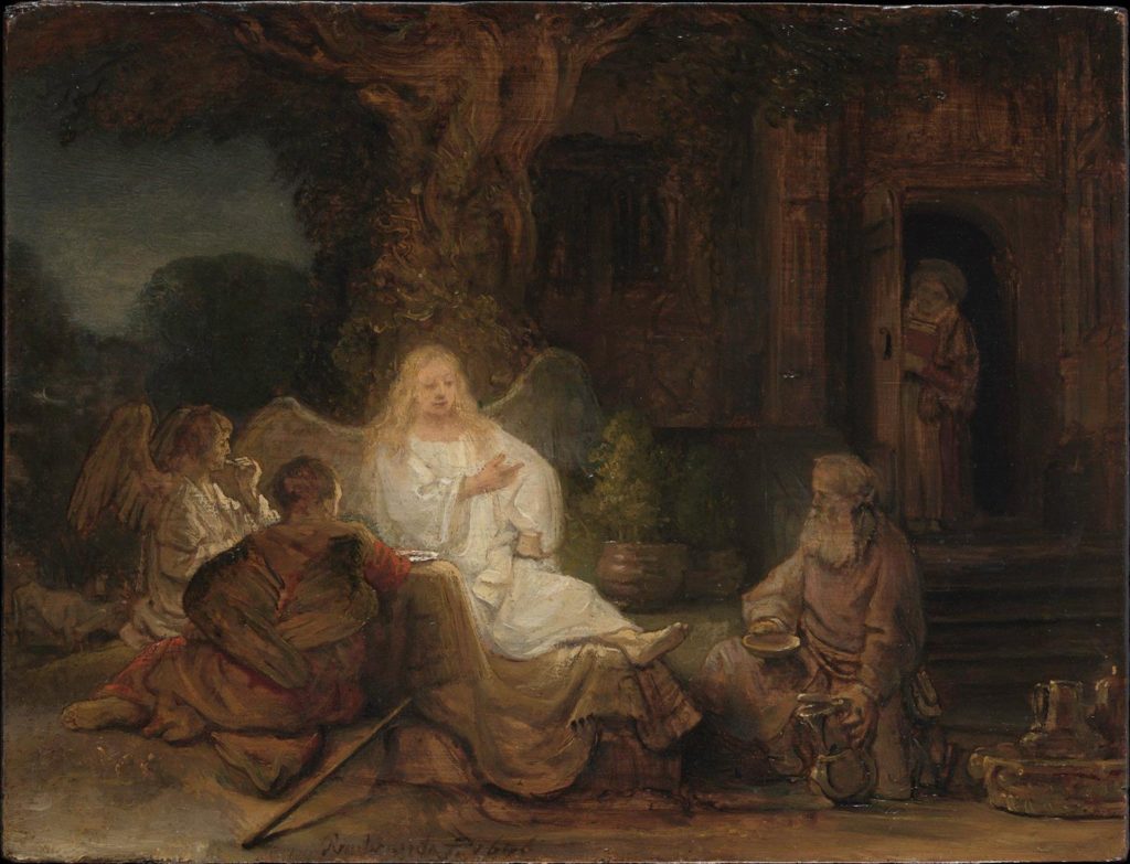 Rembrandt's Abraham serving the angels