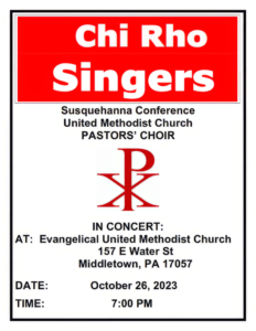 Chi Rho concert poster for October 26